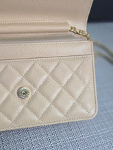 Load image into Gallery viewer, Chanel Beige Clair Caviar GHW Classic Wallet on Chain (WOC)
