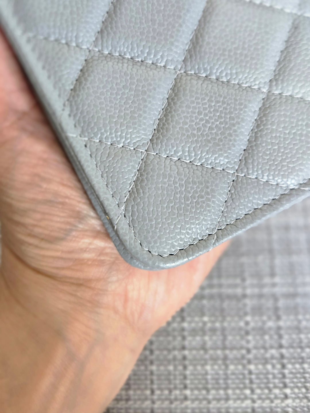 Chanel COCO 20B Collection Grey caviar Small Vanity flap bag
