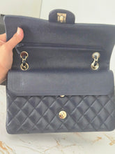 Load image into Gallery viewer, Chanel series 29 20C Collection Navy Caviar Medium ML Classic Double Flap Bag 11.12 with Champagne GHW
