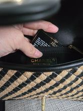 Load image into Gallery viewer, Chanel series 31 21P 2021 Pre spring/summer collection Raffia Black/Beige Mini Rectangular Flap Bag
