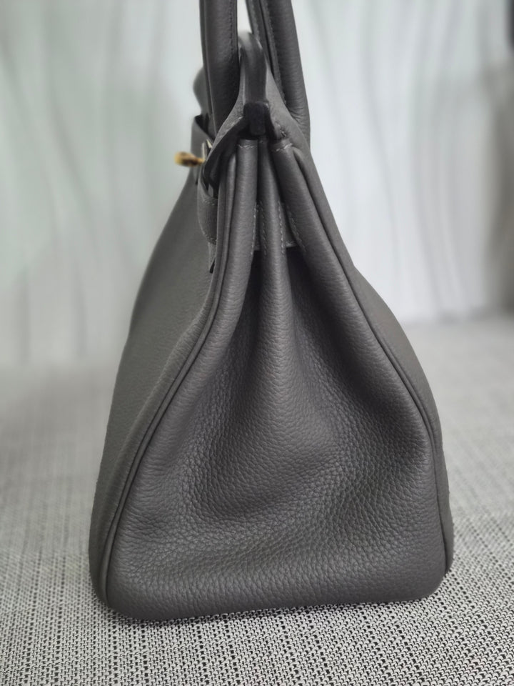Hermes Birkin 30 Gris Meyer Togo Leather GHW Stamp U (2022)