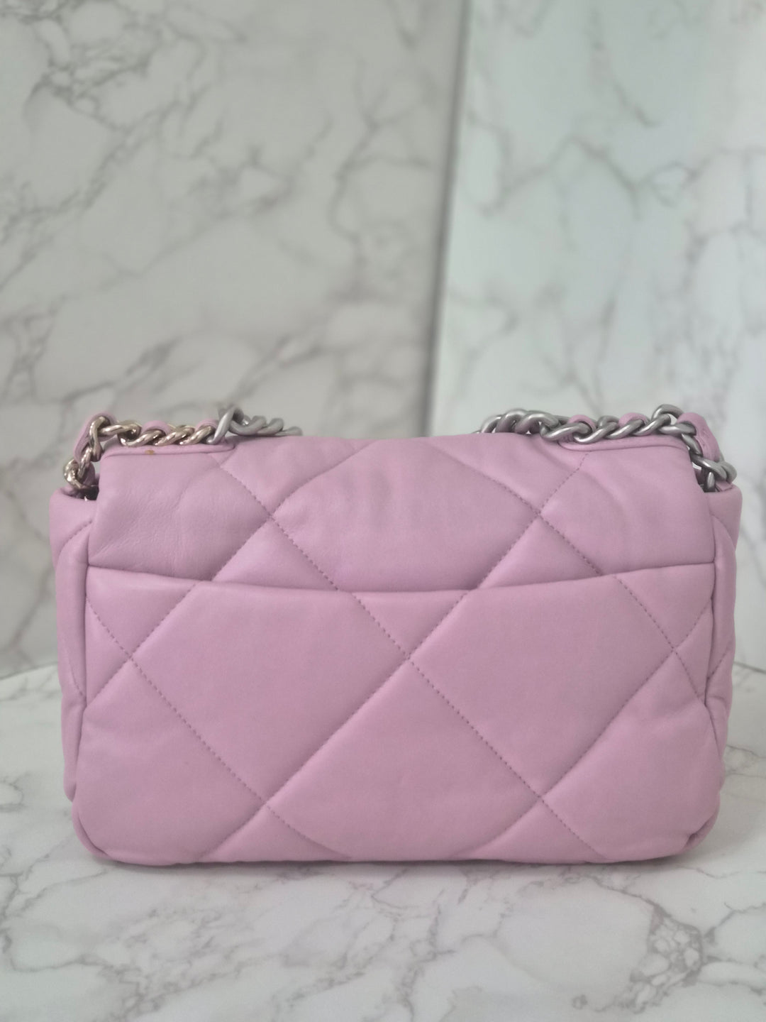 CHANEL 19 size Small in Pink Lambskin SHW 22B 2022 Flap Bag with Top Handle