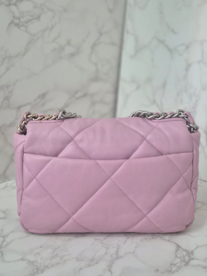 CHANEL 19 size Small in Pink Lambskin SHW 22B 2022 Flap Bag with Top Handle