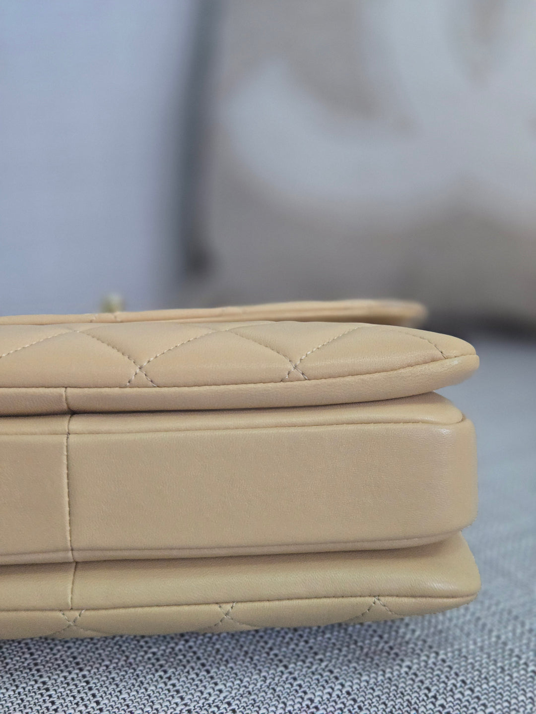 Chanel series 26 2018 Beige Lambskin Trendy CC Flap Bag with Top Handle Size Small with Champagne GHW and detachable Shoulder strap