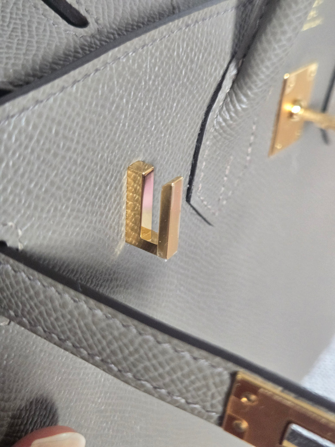 Hermes Birkin 25 Gris Etain Epsom Sellier Leather GHW stamp B 2023