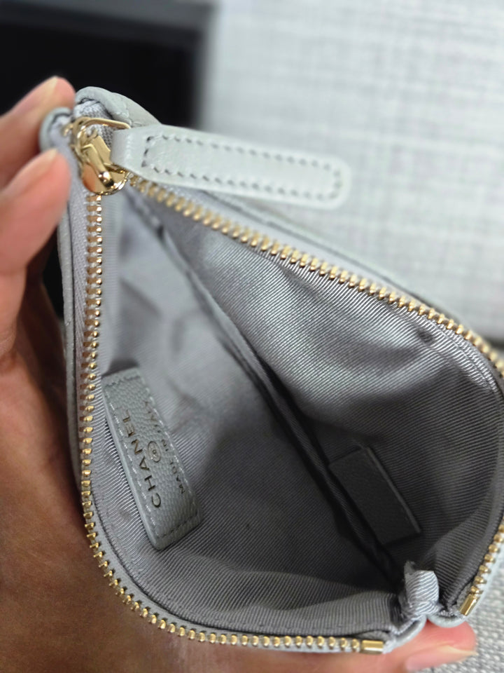 Chanel series 31 2021 Grey Caviar LGHW Mini O Case/Pouch