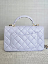 Load image into Gallery viewer, Chanel Light Purple/Lavender Lambskin Aged GHW Mini Rectangular Flap Bag with Top Handle
