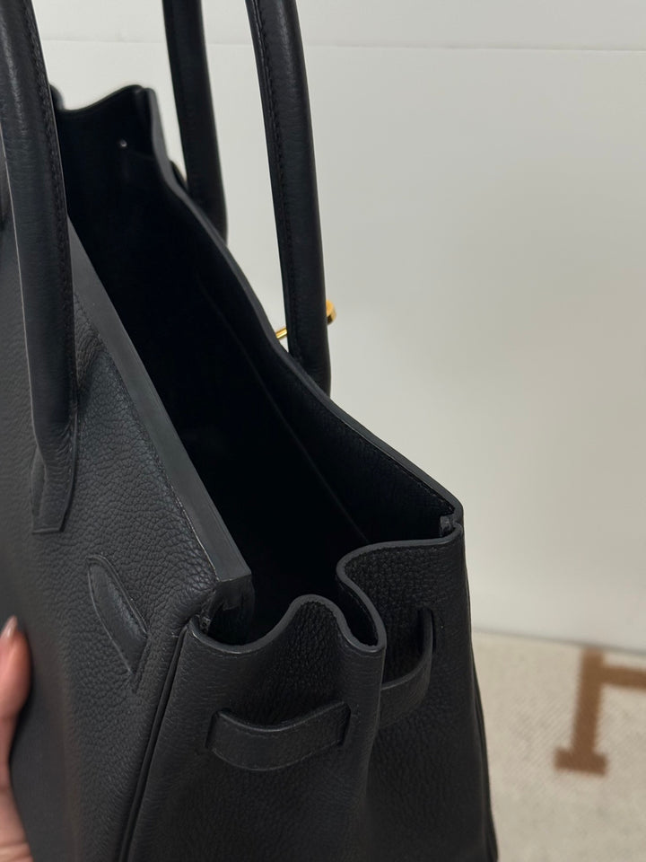 Hermes Noir/Black Togo Leather RGHW Rose gold hardware Birkin 30 Stamp Z 2021