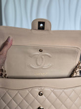 Load image into Gallery viewer, CHANEL series 15 2011/2012 Beige Clair Caviar GHW Medium ML Timeless Classic Double Flap Bag
