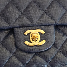 Load image into Gallery viewer, Chanel series 29 20C Navy Caviar Champagne GHW Medium ML Timeless 11.12 Classic Double Flap Bag
