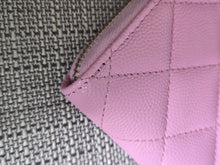 Load image into Gallery viewer, Chanel 23P collection 2023 Mauve undertone Pink Caviar Big Logo LGHW Zippy Coin Purse 2023 with mint green lining
