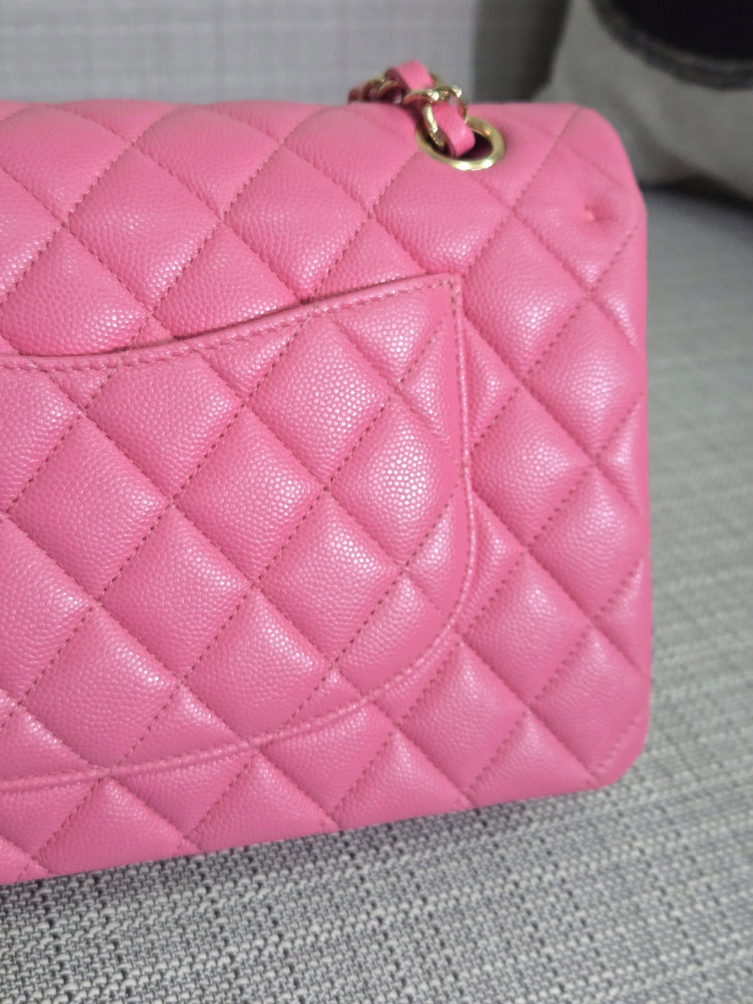 Chanel 21P 2021 Pre spring/summer collection Pink Caviar Champagne GHW 11.12 Timeless Classic Medium ML Double Flap Bag