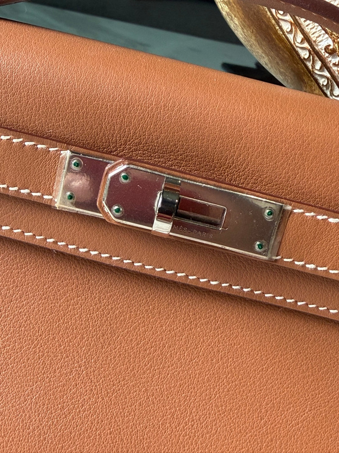 Hermès Kelly Cut Gold Swift Leather PHW Stamp R 2014