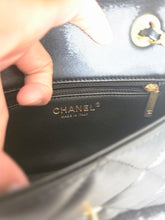 Load image into Gallery viewer, Chanel 24K 2024 Collection Black Teddy Shearling Black Lambskin Mini Rectangular Flap Bag
