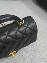 Load image into Gallery viewer, Chanel Black Lambskin GHW Top Handle Mini Rectangular Flap Bag
