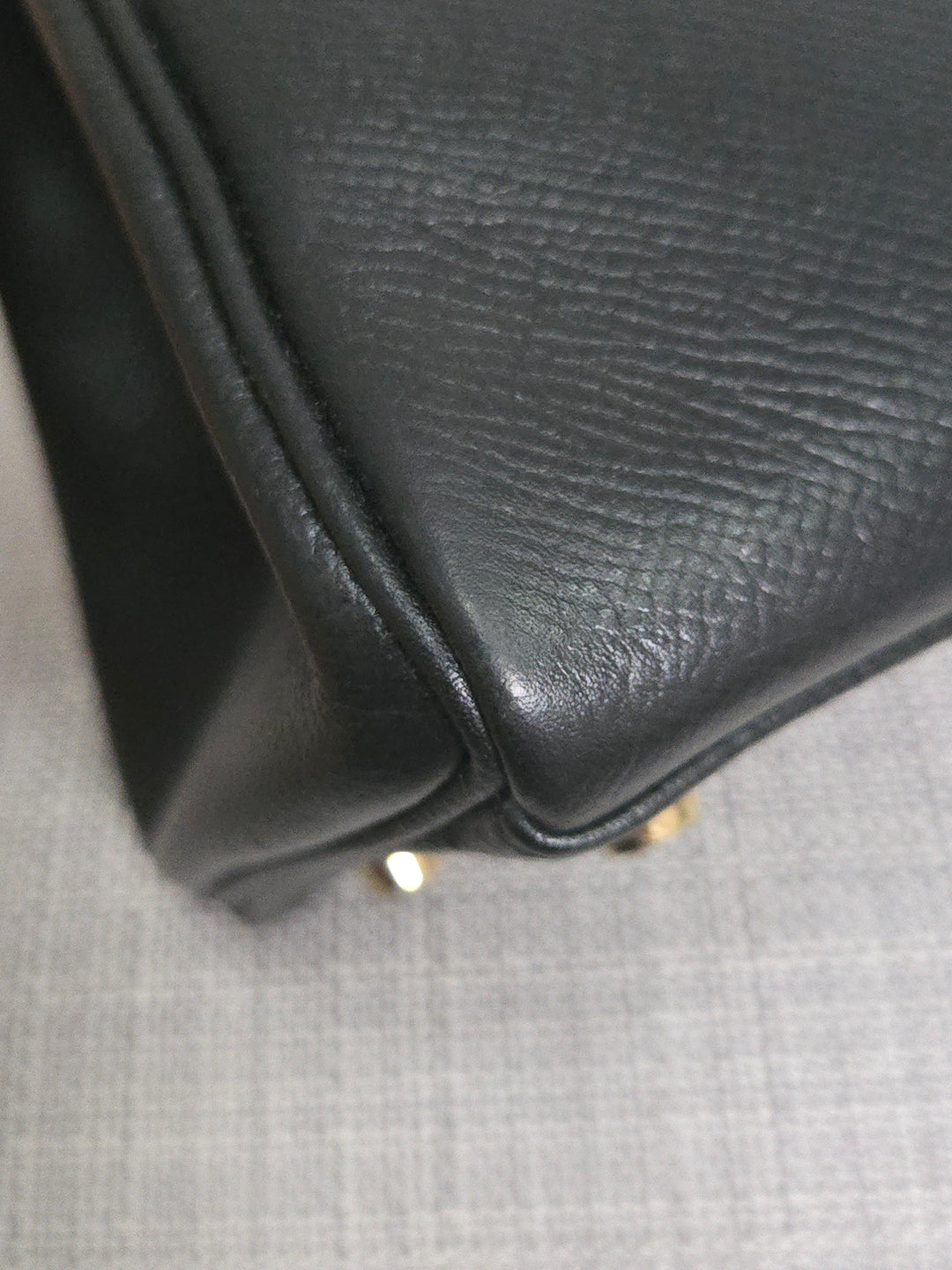 Hermes Noir/Black Epsom Leather GHW Kelly 28 stamp N 2010