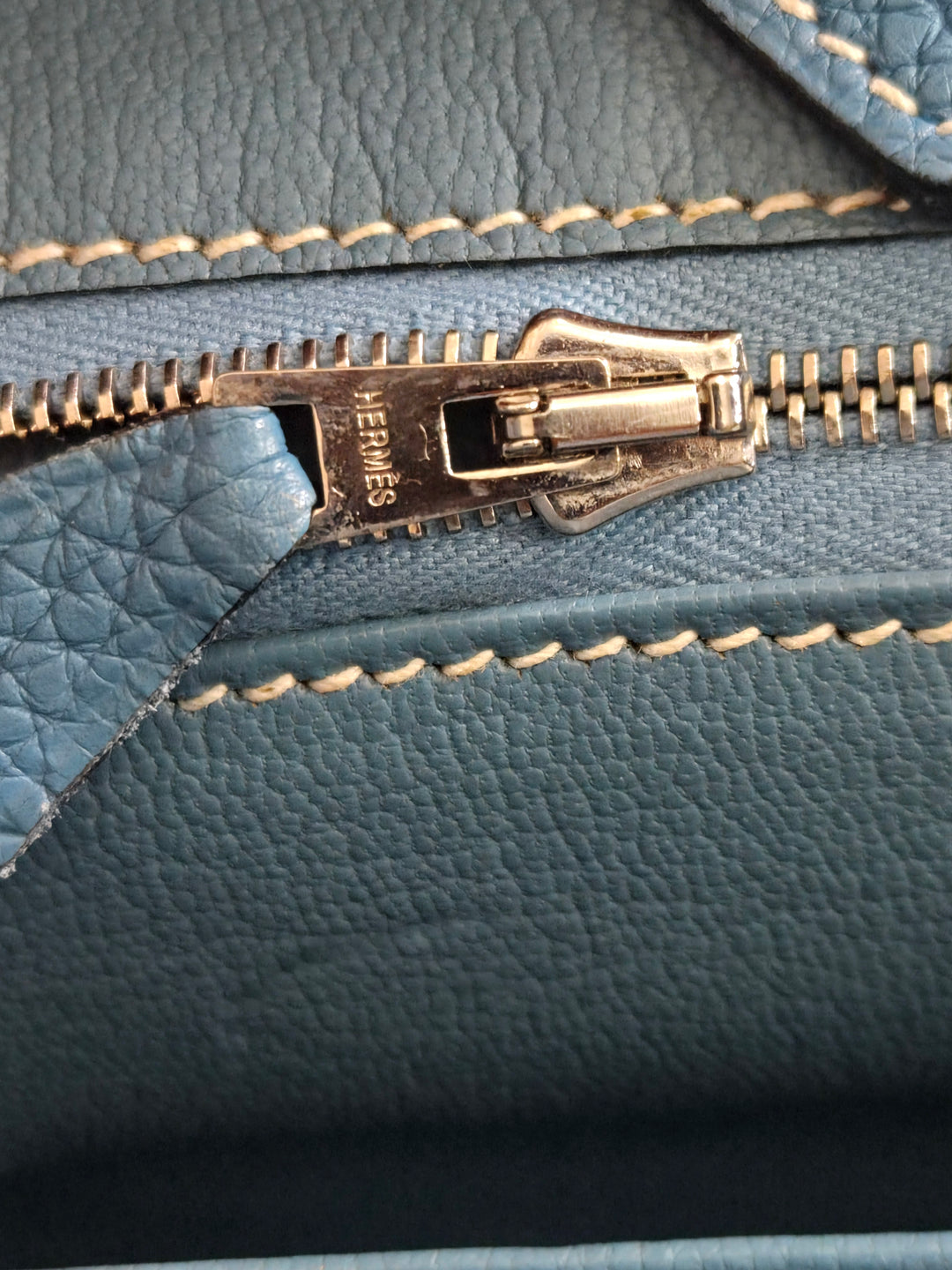 Hermes Birkin 35 Bleu Jean Togo Leather PHW Stamp J in Sq