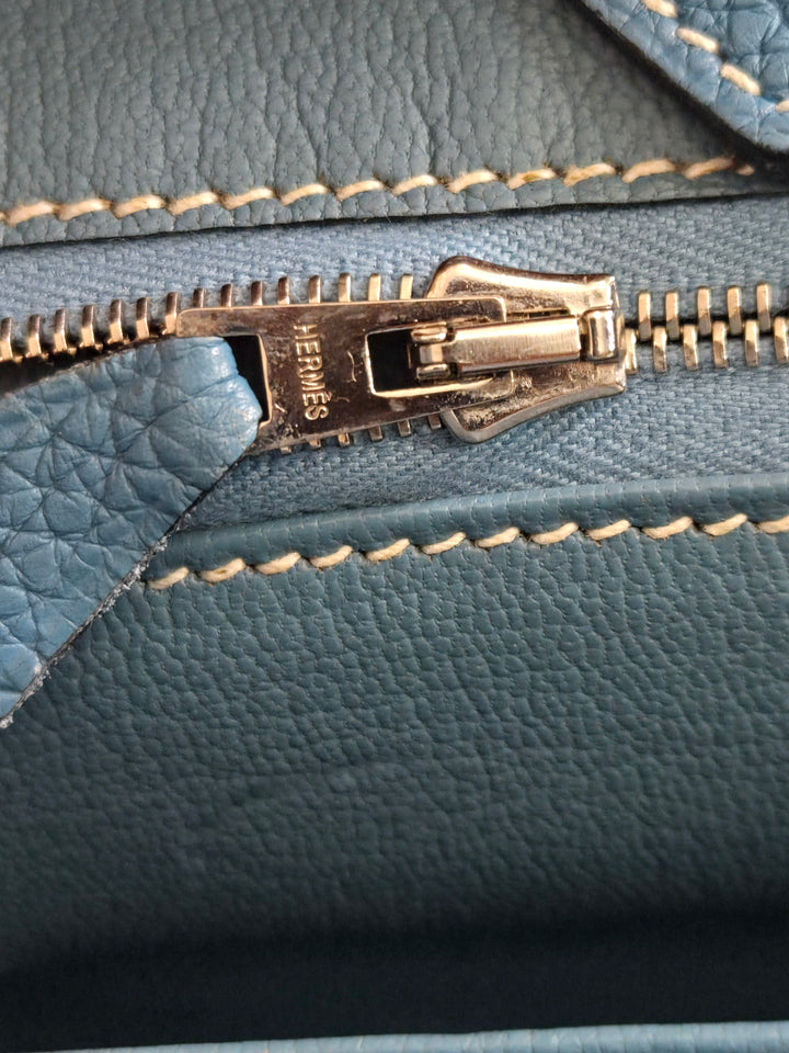 Hermes Birkin 35 Bleu Jean Togo Leather PHW Stamp J in Sq