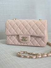 Load image into Gallery viewer, Chanel 23S 2023 Spring/Summer Collection Light Pink Lambskin champagne GHW Mini Rectangular Flap Bag

