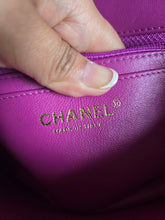 Load image into Gallery viewer, Chanel 21C 2021 Cruise Collection Purple Lambskin Champagne GHW Mini rectangular flap bag
