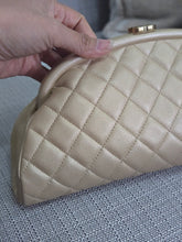 Load image into Gallery viewer, Chanel Series 16 2012 Pearly Gold Lambskin with GHW Classic Clutch
