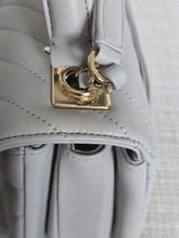 Load image into Gallery viewer, Chanel series 25 Grey Lambskin Chevron Trendy CC Top Handle Flap Bag Size Small with Champagne GHW and Detachable Shoulder strap
