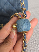Load image into Gallery viewer, CHANEL 23C 2022/2023 Cruise collection Denim Pearl Crush Adjustable Chain Mini Rectangular Flap Bag with Aged GHW
