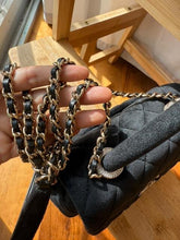 Load image into Gallery viewer, Chanel series 31 2020 20K collection Runway Crystal CC Black Velour Velvet LGHW Mini Coco Handle Flap Bag
