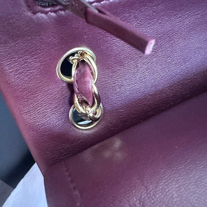 CHANEL series 16 Burgundy Lambskin LGHW Jumbo Timeless Classic Double Flap Bag 2012