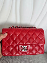 Load image into Gallery viewer, CHANEL series 21 Red lipstick caviar Ruthenium Hardware Mini Rectangular Flap Bag 2015 15B collection
