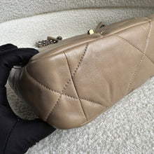 Load image into Gallery viewer, CHANEL 19 size Small in 21S collection 2021 Dark Beige Cappuccino Latte Lambskin Mixed HW Flap Bag
