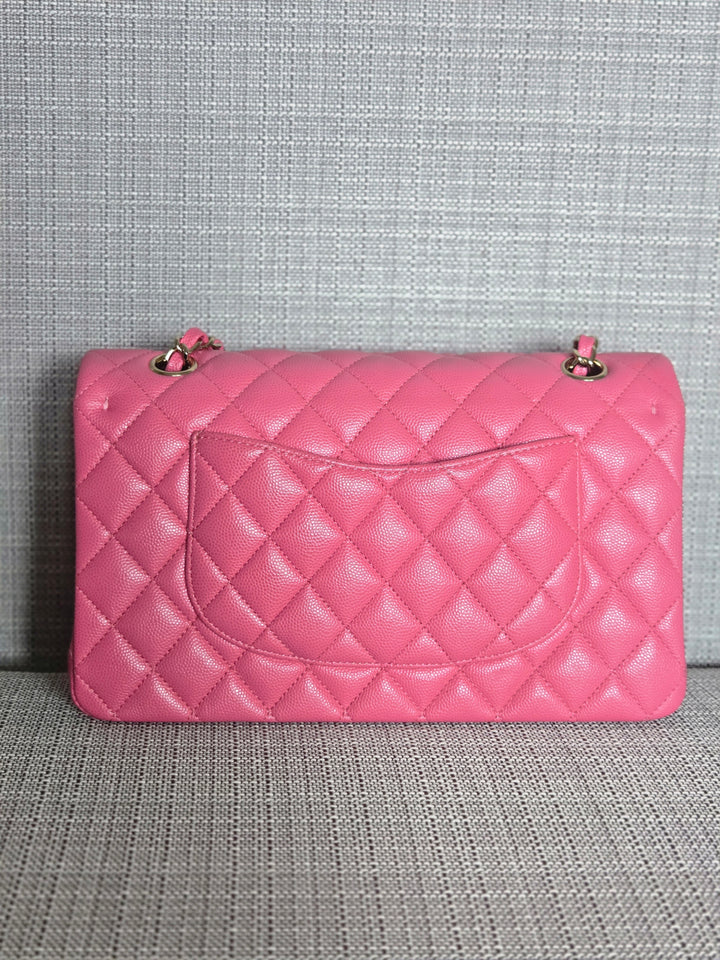 Chanel series 27 19C Collection Barbie Pink Caviar LGHW Medium ML Timeless Classic Double Flap Bag