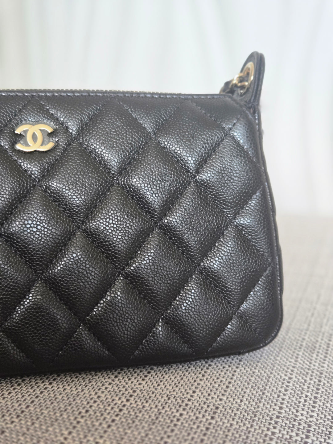 CHANEL new style Clutch/Wallet on Chain WOC in Black caviar LGHW and Burgundy lining 2025