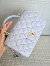 Load image into Gallery viewer, Chanel Light Purple/Lavender Lambskin Aged GHW Mini Rectangular Flap Bag with Top Handle
