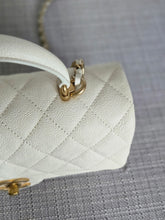 Load image into Gallery viewer, CHANEL 21S Series 31 White Caviar Aged GHW Top Handle Mini Rectangular Flap Bag
