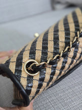 Load image into Gallery viewer, Chanel series 31 21P 2021 Pre spring/summer collection Raffia Black/Beige Mini Rectangular Flap Bag
