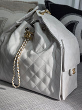 Load image into Gallery viewer, Chanel 25 White Caviar Aged GHW Hobo Bag size Medium with Detachable Pouch
