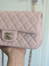 Load image into Gallery viewer, Chanel 23S 2023 Spring/Summer Collection Light Pink Lambskin champagne GHW Mini Rectangular Flap Bag
