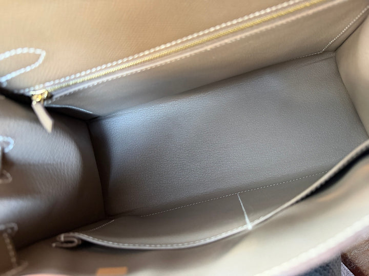 Hermes Kelly 28 Etoupe Epsom Leather Sellier GHW Stamp Y 2020