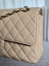 Load image into Gallery viewer, CHANEL series 15 2011/2012 Beige Clair Caviar GHW Medium ML Timeless Classic Double Flap Bag
