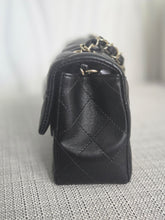 Load image into Gallery viewer, CHANEL Black Lambskin LGHW Mini Rectangular Flap Bag microchipped
