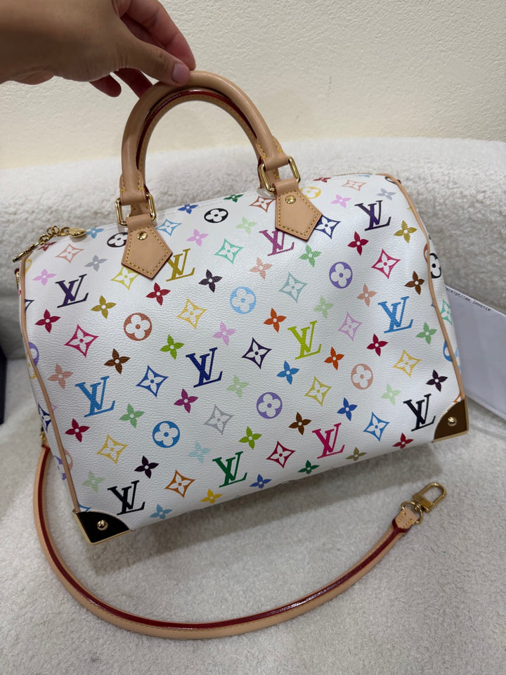 LOUIS VUITTON LV x TM Murakami Multicolor White Speedy 30 New Style