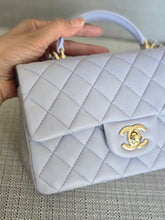 Load image into Gallery viewer, Chanel Light Purple/Lavender Lambskin Aged GHW Mini Rectangular Flap Bag with Top Handle
