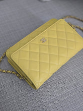 Load image into Gallery viewer, Chanel series 30 2020 Yellow Caviar LGHW Classic Wallet on chain (WOC)

