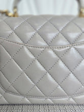 Load image into Gallery viewer, CHANEL 21A light Grey Lambskin Aged GHW Mini Rectangular Flap Bag with Top Handle
