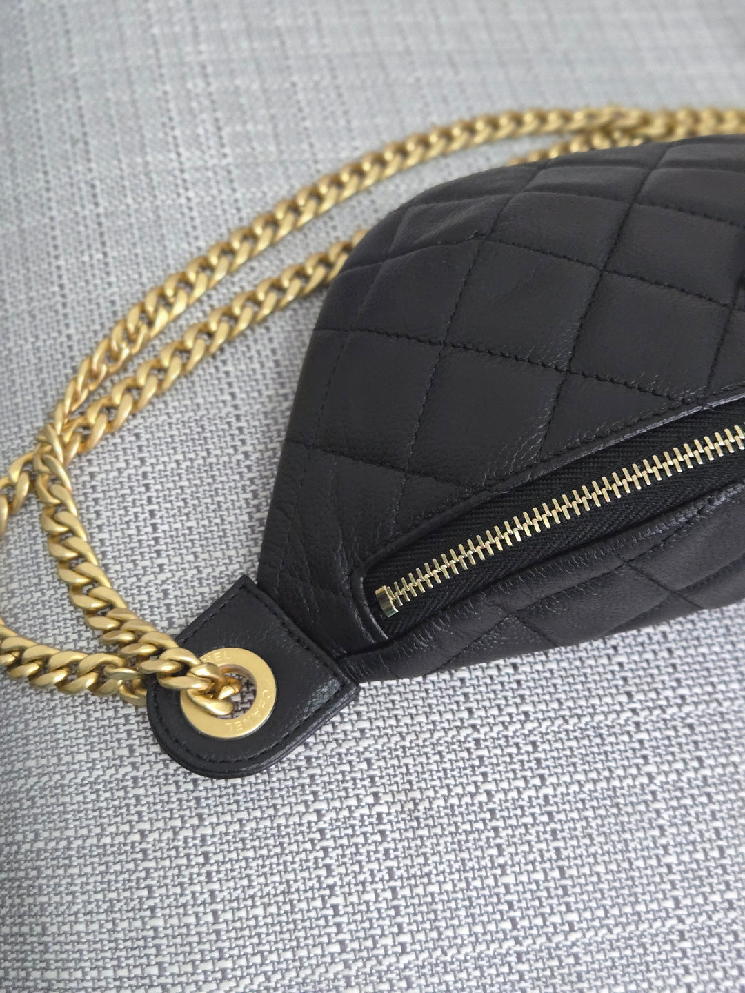 Chanel 24B 2024 Fall/Winter Black Caviar GHW Sweetheart Adjustable chain Waist Bag/Fanny Bag/Bum Bag