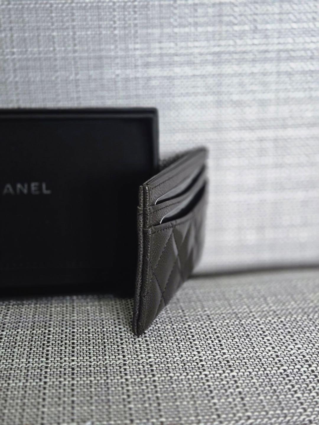 Chanel 2024/2025 25C collection Dark Chocolate Brown Caviar LGHW Flat Card Holder