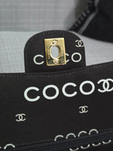 Load image into Gallery viewer, Chanel series 7 2002/2003 Black Canvas Quilted “COCO” Medium Classic Flap Light Gold Hardware
