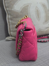 Load image into Gallery viewer, Chanel 19 22K 2022 Fall/Winter Collection Hot Pink Lambskin with Mixed Hardware size Small
