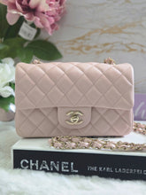Load image into Gallery viewer, Chanel 23S 2023 Spring/Summer Collection Light Pink Lambskin champagne GHW Mini Rectangular Flap Bag

